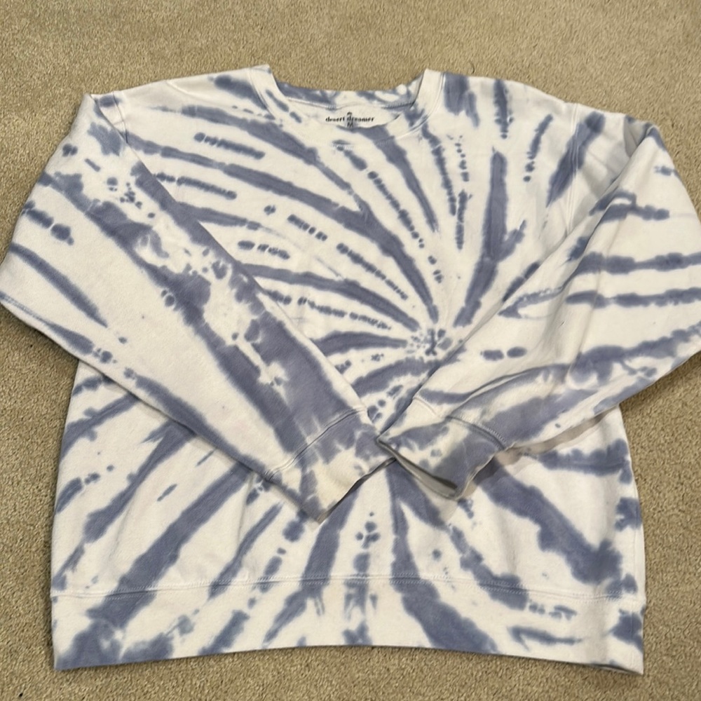 PacSun Tie Dye Sweatshirt in Blue and White